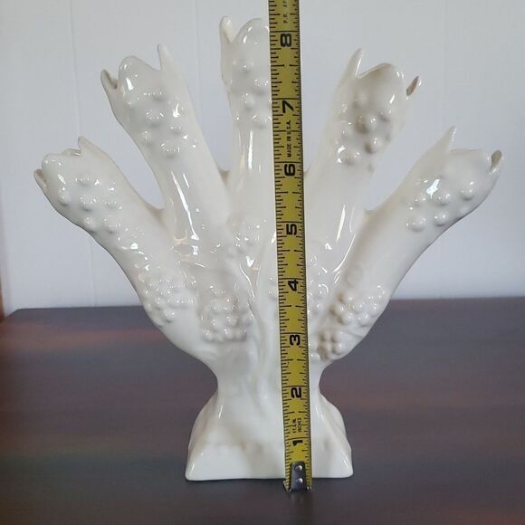 RARE Vintage Leart Five 5 Finger Bud Vase with Grapes Design 302W - Picture 5 of 9